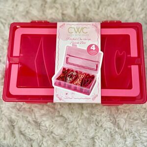 Cook With Color XOXO Snack Box 4 Compartment Pink Red Valentine Treat Container